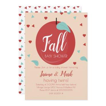 Apples Hearts Confetti Fall Baby Shower