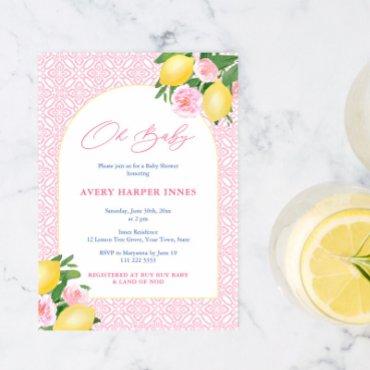 Arch Shape Lemons Baby Girl Shower