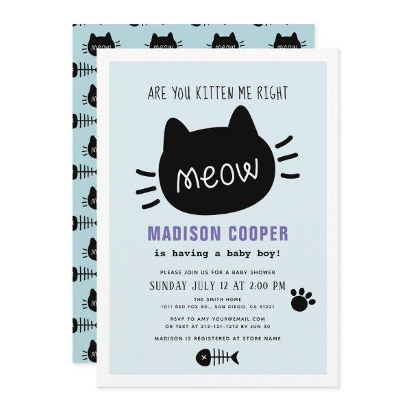 Are You Kitten Me Right Meow Blue Boy