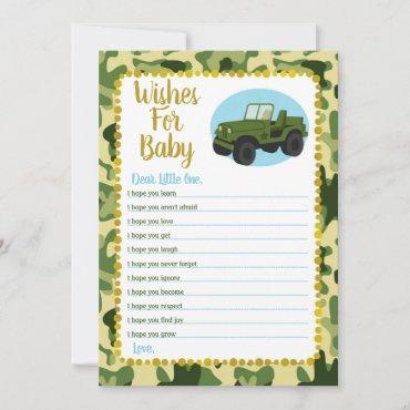 Army Camo Wishes For Baby Shower Game Invitation