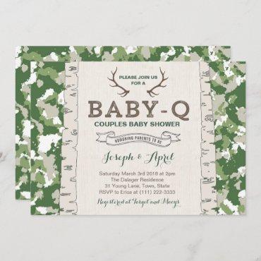 Army Green Camo Couples Baby Shower for boy