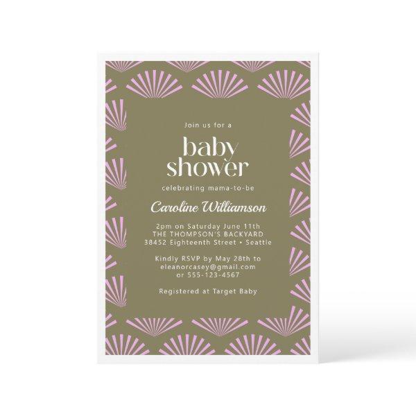 Art Deco Fans in Olive and Lilac