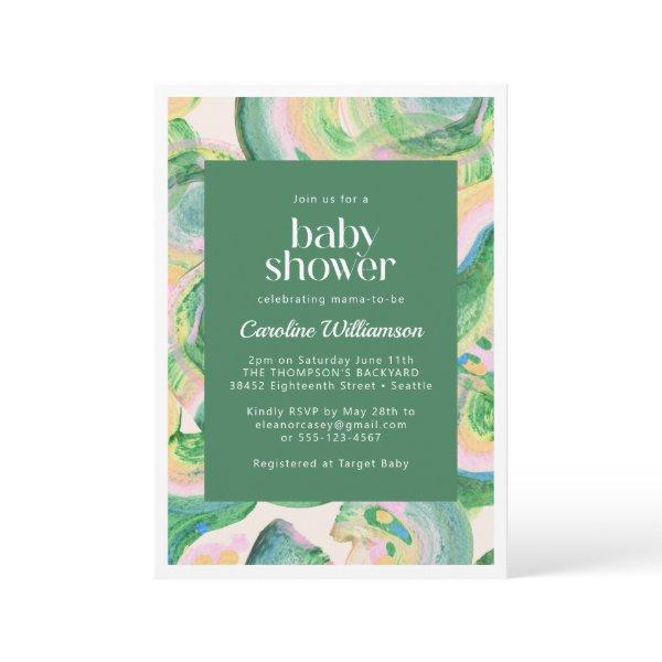 Artsy Abstract Green Watercolor Cute