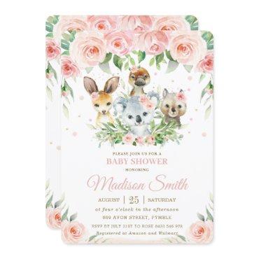 Australian Animals Pink Blush Floral