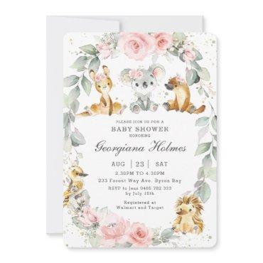 Australian Animals Pink Floral Sage