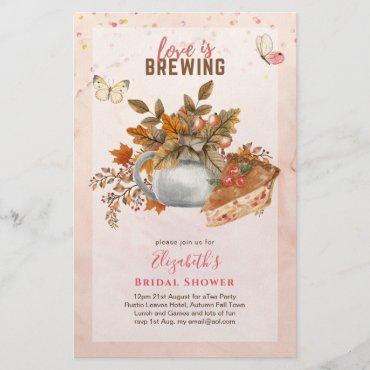 Autumn Fall Bridal Shower Tea Party Invites Flyer