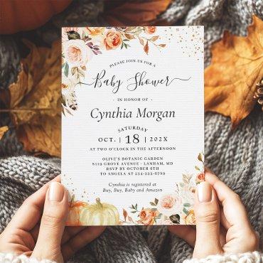 Autumn Flowers Gold Pumpkin Fall