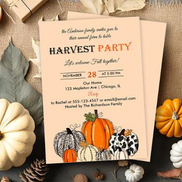 Autumn Pumpkin  Harvest Party Thankgiving Dinner