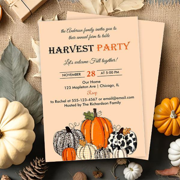 Autumn Pumpkin  Harvest Party Thankgiving Dinner