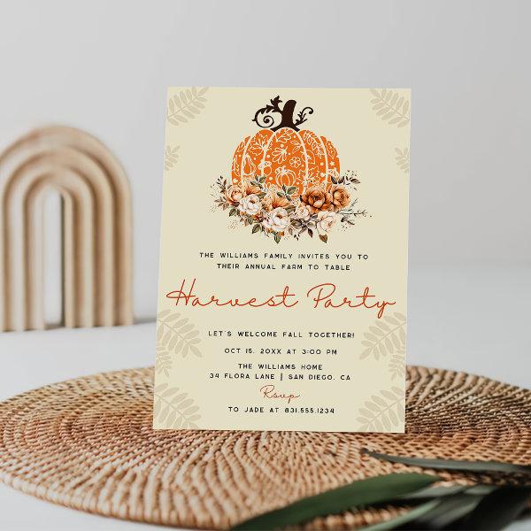 Autumn Pumpkin Harvest Party Thankgiving Dinner