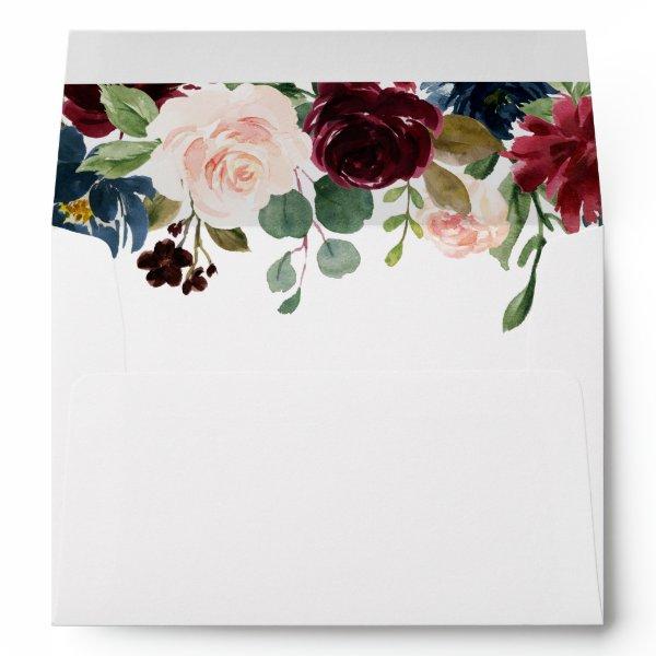 Autumn Rustic Burgundy Wedding  Envelope