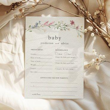Baby Advice and Predictions Baby Shower Wildflower