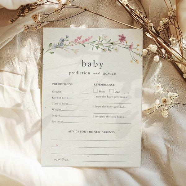 Baby Advice and Predictions Baby Shower Wildflower
