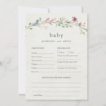 Baby Advice and Predictions Baby Shower Wildflower
