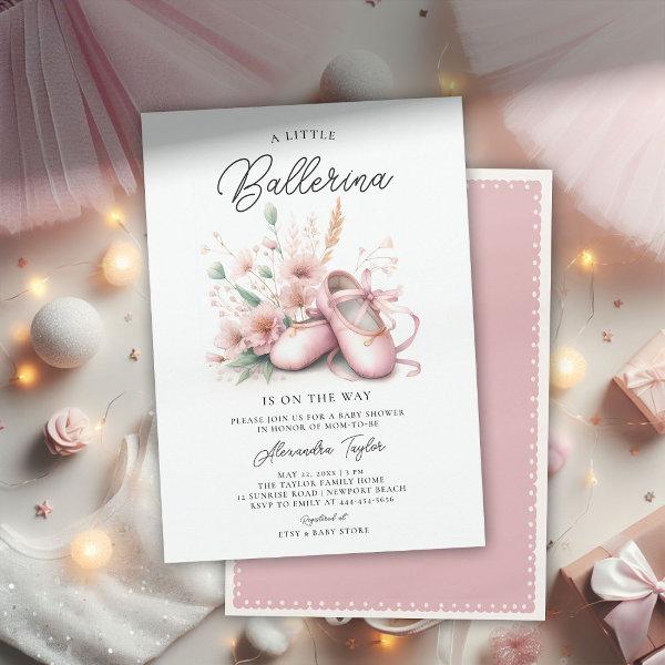 Baby Ballerina Shoes Wildflowers Cute Girl Shower