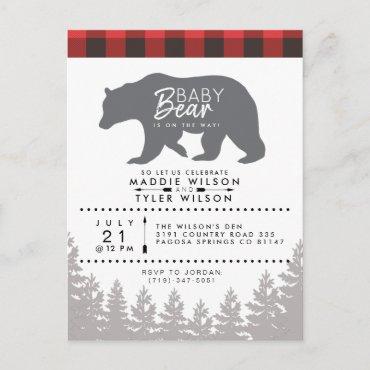 Baby Bear | Rustic Baby Shower | Lumberjack  Postcard
