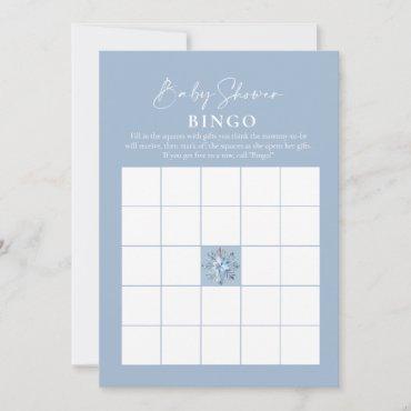 Baby Bingo Dusty Blue Winter Baby Shower Games