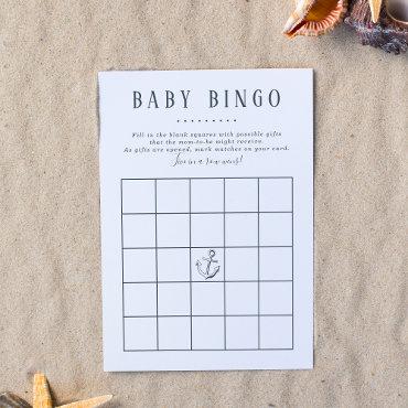 Baby Bingo | Nautical Whale Baby Boy Shower Game