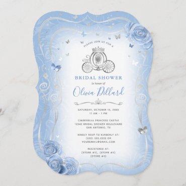 Baby Blue Silver Cinderella Princess Bridal Shower