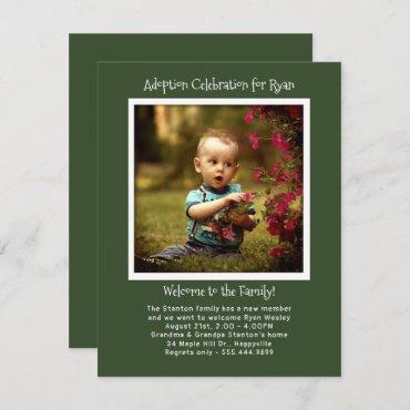 Baby Boy Adoption Party Photo  Template