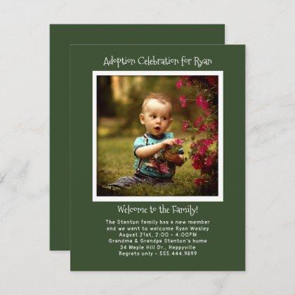 Baby Boy Adoption Party Photo Invitation Template
