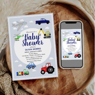 Baby Boy Cute Blue Car Train Transport
