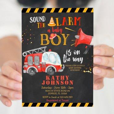 Baby Boy Fire Truck Baby Shower Sound the alarm
