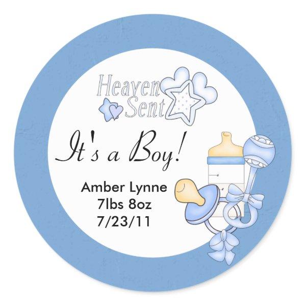 Baby Boy Heaven Sent Customizable Stickers