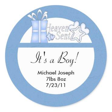 Baby Boy Heaven Sent Customizable Stickers