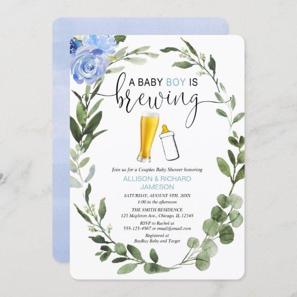 Baby Boy is Brewing greenery couples
