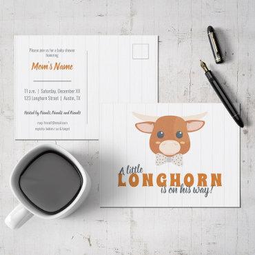 Baby Boy Longhorn Burnt Orange  Postcard
