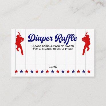 Baby Boy Shower, Baseball, Diaper Raffle Ticket Enclosure Card