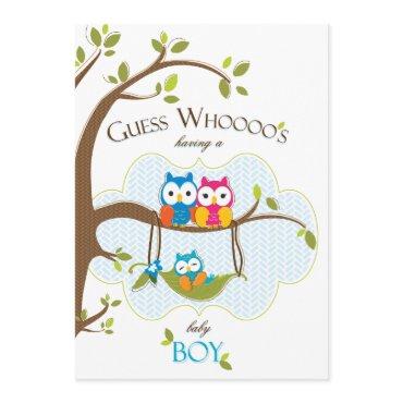 Baby Boy Shower  - Owl Family