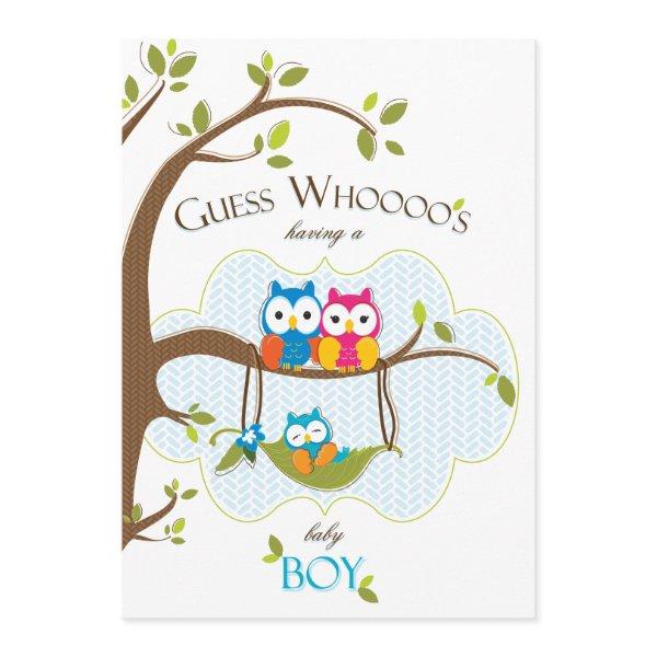 Baby Boy Shower  - Owl Family