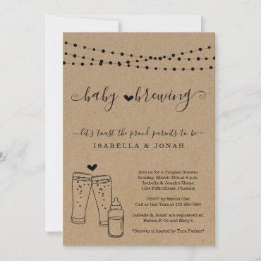 Baby Brewing Couple's Gender Neutral Baby Shower Invitation