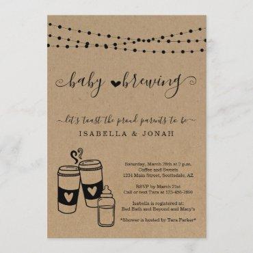 Baby Brewing Couple's Gender Neutral Baby Shower Invitation