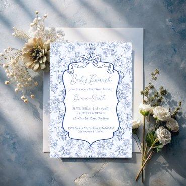 Baby brunch blue toile de jouy sketch