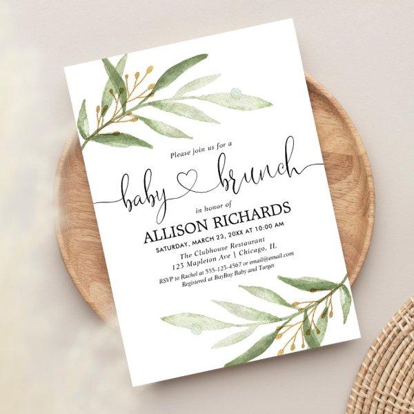 Baby brunch gender neutral greenery