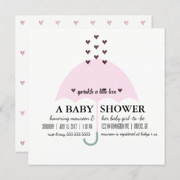 BABY & CO Sprinkle Love Pink Girl Baby Shower Invitation