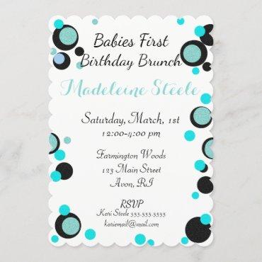 BABY & CO Teal Blue & Black Polka Dot Party