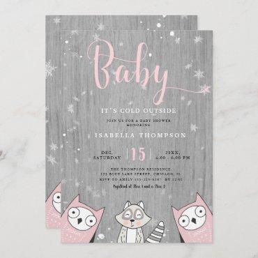 Baby Cold outside | Funny Animal Wood Baby Shower