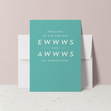 Baby congratulations teal greeting card
