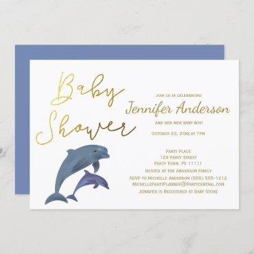 Baby Dolphin Boy or Girl Baby Shower Invitation