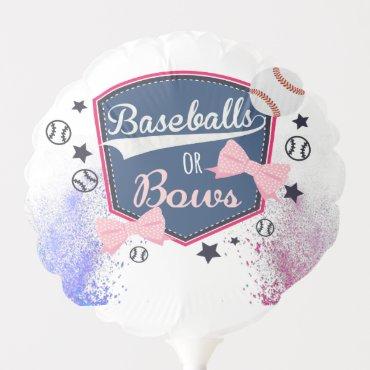 Baby gender reveal - Baseballs or Bows Invitation Balloon