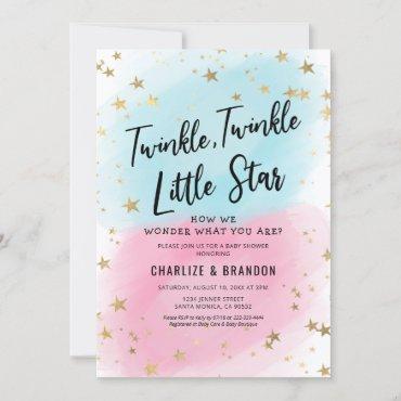 Baby Gender Reveal Twinkle Twinkle Little Star Inv Invitation