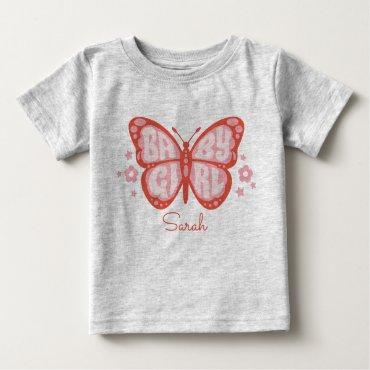 Baby Girl Pink Butterfly Baby Shower Baby Bodysuit