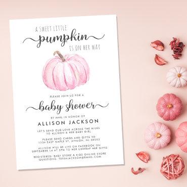 Baby Girl Shower By Mail Pumpkin Pink Watercolor