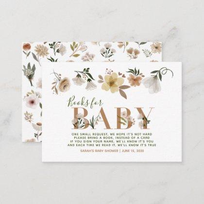 Baby in Bloom Baby Shower Boho Book Request Enclosure Card