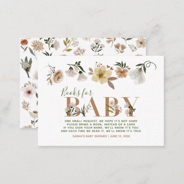 Baby in Bloom Baby Shower Boho Book Request Enclosure Card