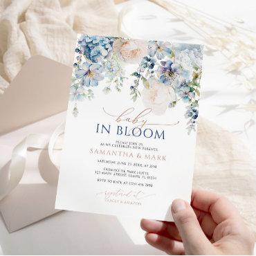 Baby in Bloom Blue Hydrangea & Roses Shower